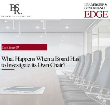 Case Study 01: What Happens When a Board Has to Investigate Its Own Chair?