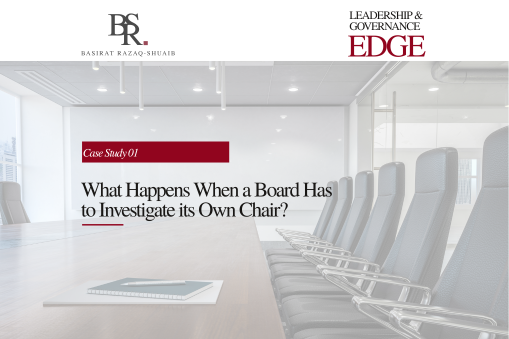 Case Study 01: What Happens When a Board Has to Investigate Its Own Chair?