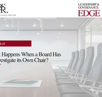 Case Study 01: What Happens When a Board Has to Investigate Its Own Chair?