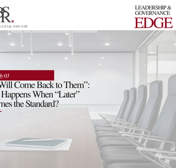 Case Study 03: “We Will Come Back to Them”: What Happens When “Later” Becomes the Standard?